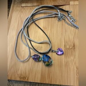 Set of Three Unique Pendant Necklaces, 21”